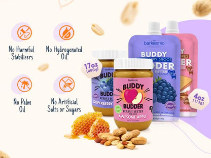 Bark Bistro Company, Superberry Snoot + Barkin Banana + Pumpkin Pup, 100% Natural Dog Peanut Butter, Healthy Dog Treats - Made in USA (Set of 3 / 17Oz)6
