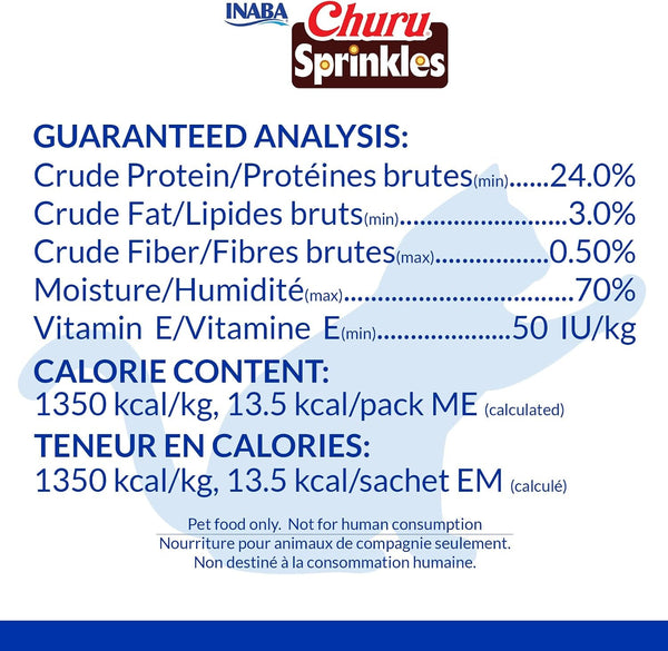 INABA Churu Sprinkles Cat Meal Topper, Chicken, 18Ct | Immune Support, Antioxidant Support, 70% Moisture, Meal Topper, Dual Texture, 18 X 1.05 Oz Packs4