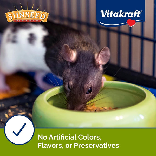 Sunseed Vita Prima Rat and Mouse Food 2Lb. Resealable Bag - Supports Instinctive Foraging - Blended with Grains Added Vitamins and Minerals Ingredients - No Artificial Colors Flavors or Preservatives6