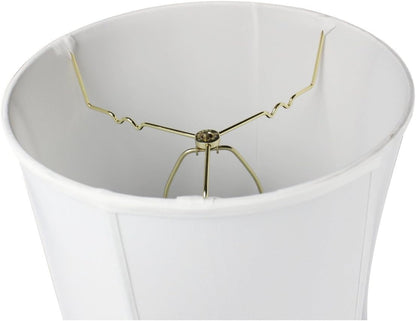 14"X16"X17” Prestige Tall Drum Lampshade with Brass Spider Fitter - Perfect for Desk and Tall Table Lamps - Large Cylinder Shade Replacement, White Shantung Fabric5