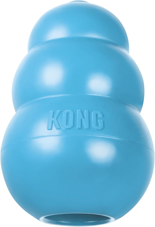 KONG Puppy - Natural Teething Rubber Chew Toy for Dogs - Stuffable Dog Toy for Extended Playtime - Chew & Fetch Toy for Puppies - for Small Puppies - Blue1