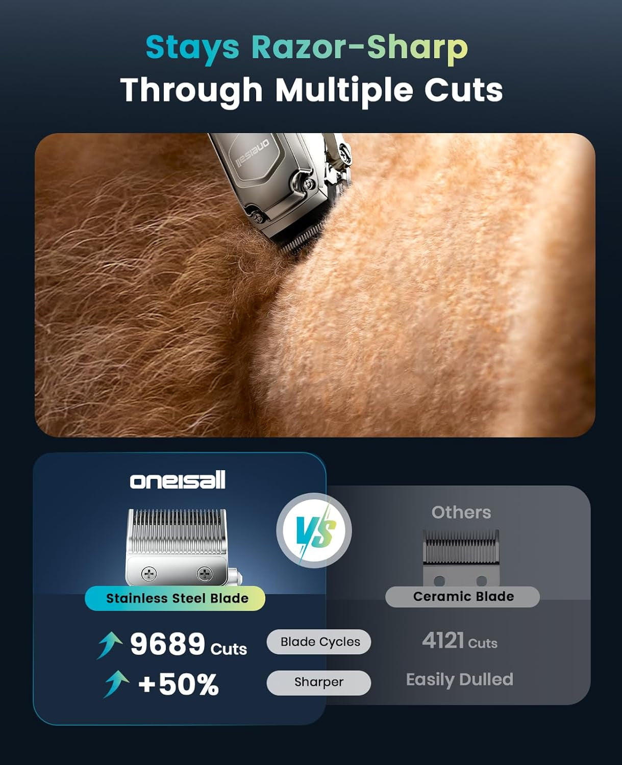 oneisall-pc18-dog-clippers-for-grooming-for-thick-coat-6800-rpm-high-speed-detachable-stainless-steel-blades-4-hours-of-battery-life-dog-shaver-for-thick-matted-knotted-hair