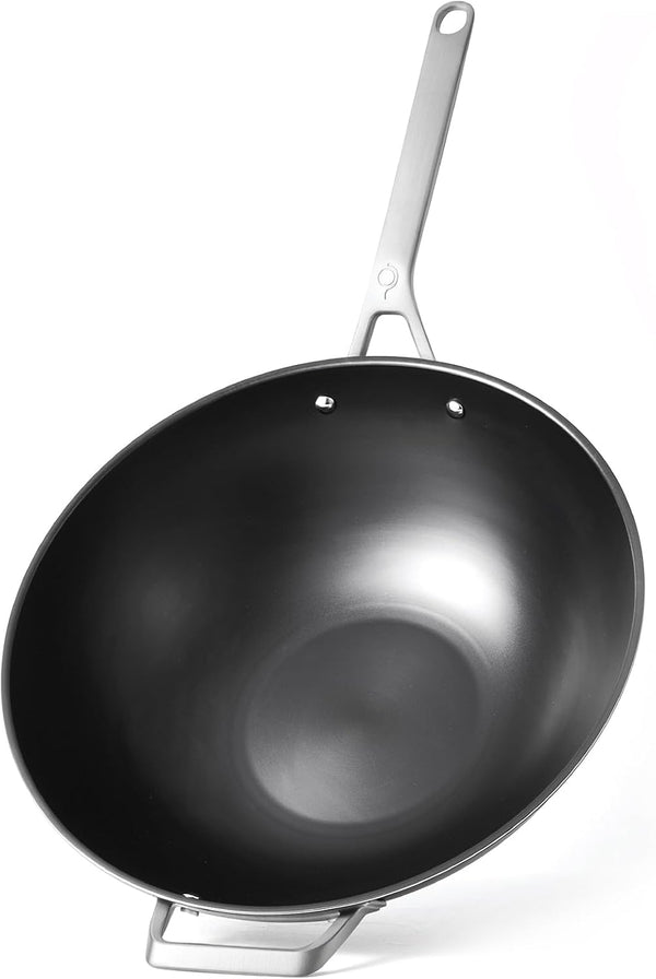 13 Inch Tri Ply Carbon Steel Wok Pan - Naturally Nonstick, Nitrided Carbon Steel - Lightweight, Non Toxic Cookware, No Coatings - Induction Wok, Oven, Outdoor Grill Cooking1