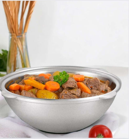 Cast Aluminum Asian Cauldron with Lid Aluminum Kazan, Dutch Oven Pot, Camping Cookware Kitchen Pot, Oven Safe Caldero, Gray ((15 L))5