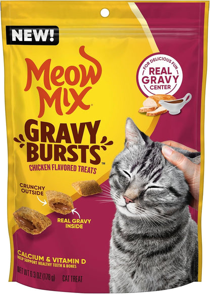 Meow Mix Gravy Bursts Dry Cat Food, 3 Lb Bag | Crunchy Cat Kibble, Gravy Filled Pieces, 100% Complete & Balanced Nutrition for Adult Cats, High Quality Protein12