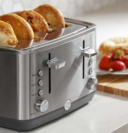 GE Stainless Steel 4 Slice Toaster | Extra Wide Slots for Bagels, Breads, Waffles & More | 7 Shade Options | Countertop Kitchen Essentials | 1500 Watt6
