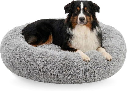 Active Pets Premium Medium Donut Dog Bed, Fits up to 45 Lbs, Machine Washable Cushion, Plush Long Pile Faux Fur Fabric, Portable Beige Pet Bed Furniture for Puppies Adult Canines & Cats10