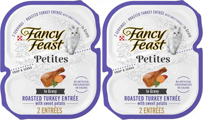 Purina Fancy Feast Petites with Roasted Turkey Entrée with Sweet Potato in Gravy Gourmet Wet Cat Food - (Pack of 12) 2.8 Oz. Tubs12