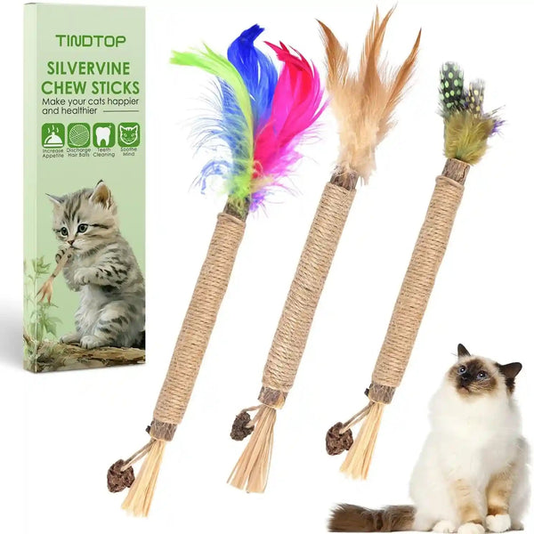 TINDTOP Silvervine Chew Sticks for Cats, 12 Pack Natural Catnip Chew Toys | for Kittens Teeth Cleaning, Matatabi Dental Care, Increase Appetite, Calm Cat Anxiety and Stress, Cat Dental Toy8