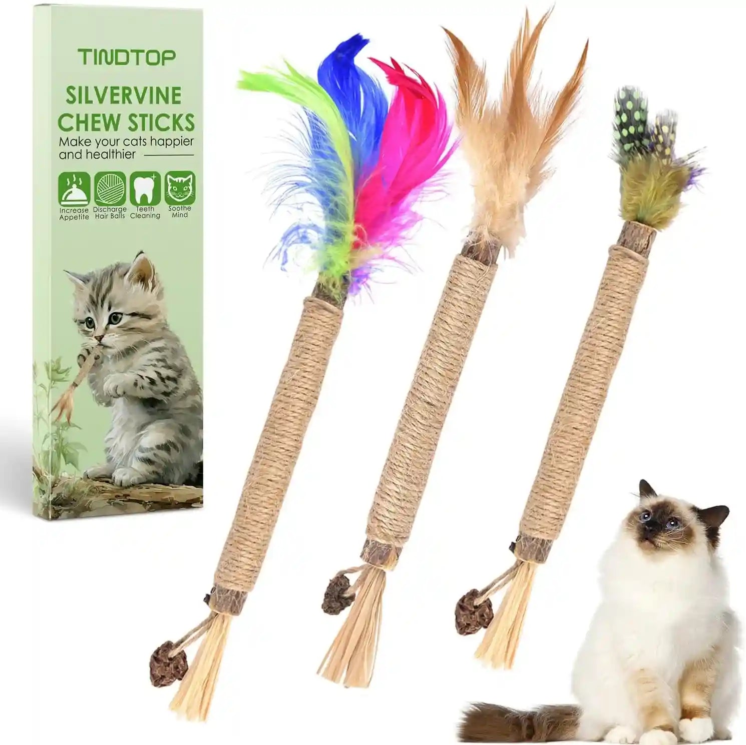 tindtop-silvervine-chew-sticks-for-cats-12-pack-natural-catnip-chew-toys-for-kittens-teeth-cleaning-matatabi-dental-care-increase-appetite-calm-cat-anxiety-and-stress-cat-dental-toy
