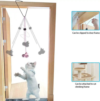 ZPH Cat Toys Interactive for Indoor Cats,2Pcs Retractable Cat Wand,9Pcs Teaser Toys&1Pcs Hanging Door Lure Kitten Toy,Interactive Feather Toy for Teaser Play and Chase Exercise with Kitten3