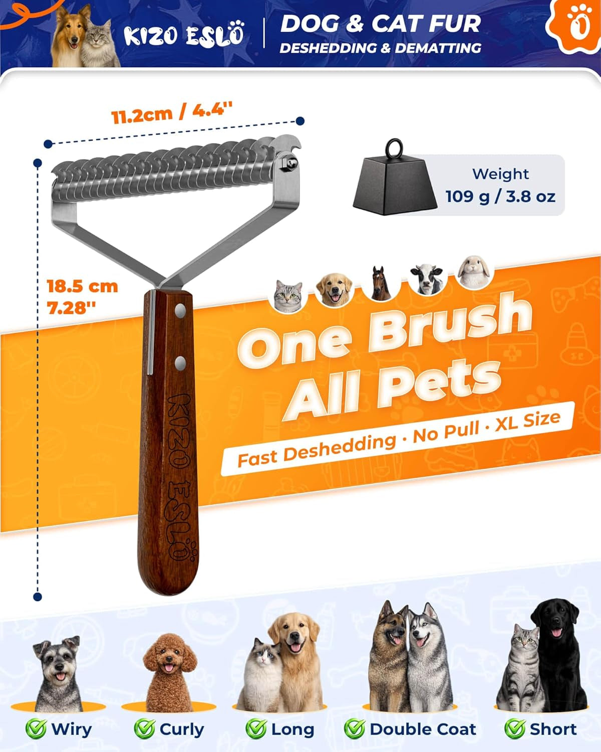 extra-large-2-sided-undercoat-rake-for-dogs-cats-dog-brush-for-shedding-remove-mats-dematting-comb-safe-gentle-grooming-brush-for-german-shepherds-medium-to-long-haired-pets-premium-wooden-handle