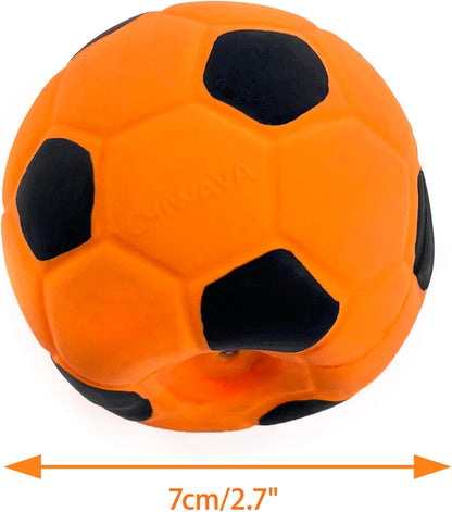 CHIWAVA 3PCS 2.7'' Squeak Latex Dog Toy Football Chew Fetch Throw Ball for Medium Dogs Interactive Play2