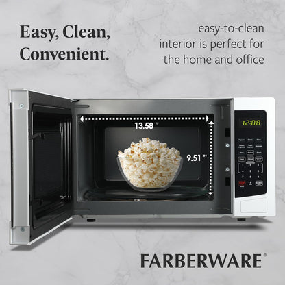 1.1 Cu. Ft. Countertop Microwave Oven – 1000 Watts Power, Auto Cook Settings, Defrost, Easy Clean and Child Safety Lock - White5