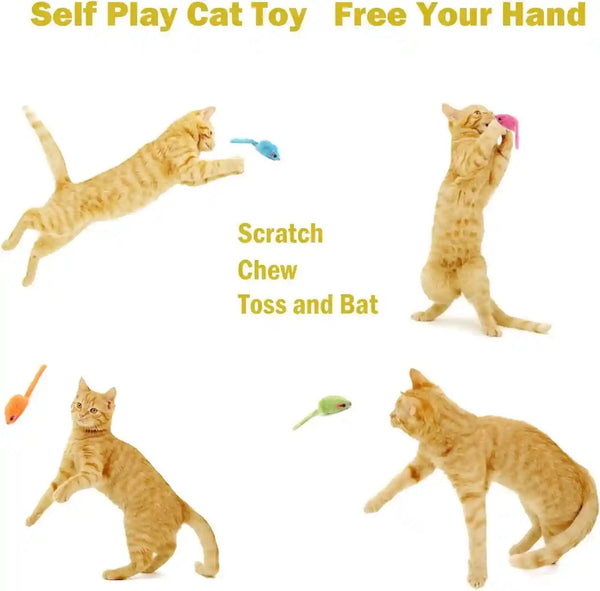 Meohui 12PCS Rattle Cat Mouse Toys Also Prefilled Catnip, 2.36” Mice Body Size, Faux Fur Cat Mice Toys with Plastic Body, Interactive Catnip Toys for Indoor Cats Play Fetch7