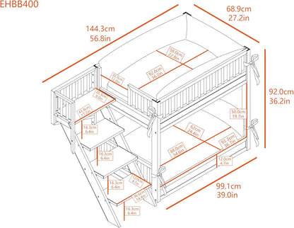 New Age Pet ECOFLEX Aspen Dog Bunk Bed in Grey, Memory Foam Cushions, Wide Stairs, Non Toxic, Easy Assembly6