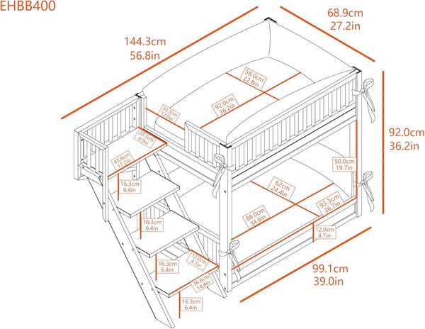 New Age Pet ECOFLEX Aspen Dog Bunk Bed in Grey, Memory Foam Cushions, Wide Stairs, Non Toxic, Easy Assembly6