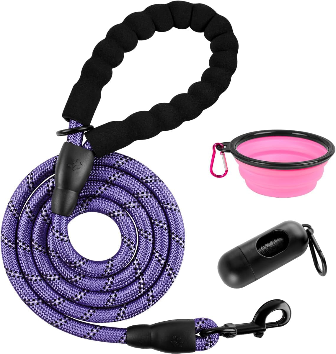 barkbay-dog-leashes-for-large-dogs-heavy-duty-dog-leash-4-5-6-ft-with-comfortable-padded-handle-and-highly-reflective-threads-for-medium-large-dogs-walking-training-running-5ft-1-2-pink