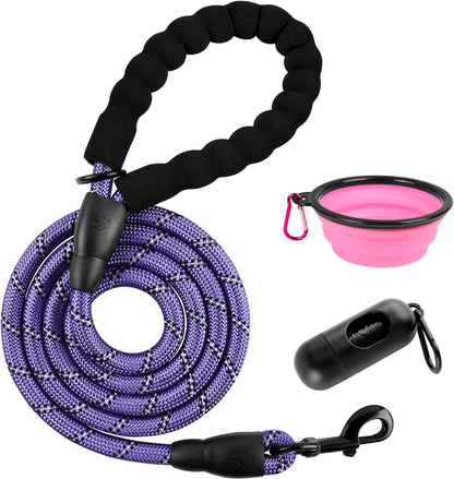 BARKBAY Dog Leashes for Large Dogs Heavy Duty Dog Leash 4/5/6 FT with Comfortable Padded Handle and Highly Reflective Threads for Medium Large Dogs Walking Training Running (5Ft-1/2'',Pink)45