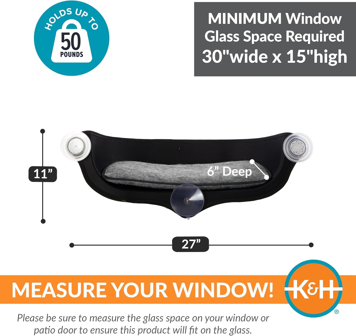 k-h-pet-products-ez-mount-window-bed-kitty-sill-tan-27-x-11-x-6-inches