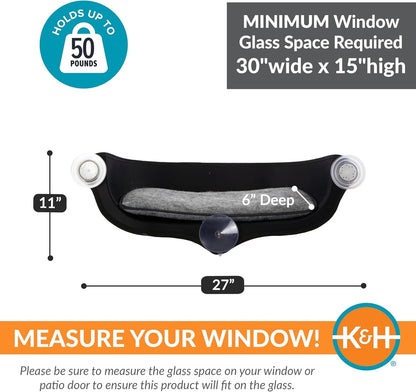 K&H Pet Products EZ Mount Window Bed Kitty Sill Tan 27 X 11 X 6 Inches3
