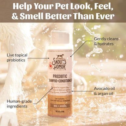 SKOUT'S HONOR Probiotic Dog Shampoo and Conditioner - DOTW, 16 Oz | Hydrating Natural 2-In-1 for Itchy Skin, Microbiome-Friendly with Avocado Oil & Omega-3S, Paraben & Sulfate-Free5