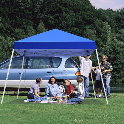 10X10Ft Slant Leg Pop up Canopy Tent, Portable Outdoor Shelter | 10X10Ft Base 8X8Ft Top, Adjustable Heights, Instant Shelter with Carrying Bag for Patio Deck Garden and Beach7