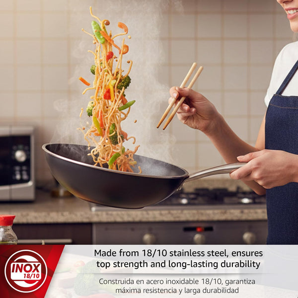 Prisma 11-Inch Stainless Steel Wok with Triple-Layer Nonstick Coating, Induction-Compatible, Oven & Dishwasher Safe, Stir-Fry Pan2