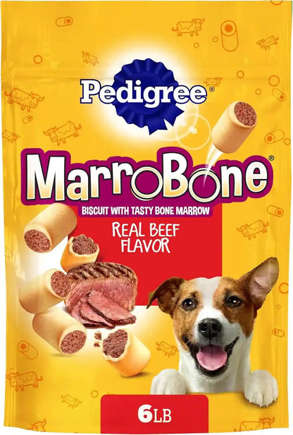Pedigree Marrobone Bone Marrow Dog Treats, Beef Flavor, 6 Lb | Real Bone Marrow & Beef Flavor, Vitamins A, D & E, for Dogs 5-25 Lbs, Resealable Bag, Great for Small Dogs 5-25 Lbs1