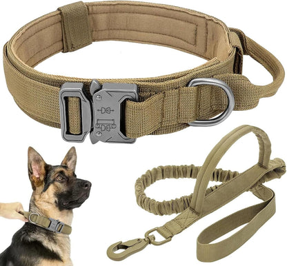 Tactical Dog Collar Leash Set,Dog Collar with Controll Handle for Large Dog11