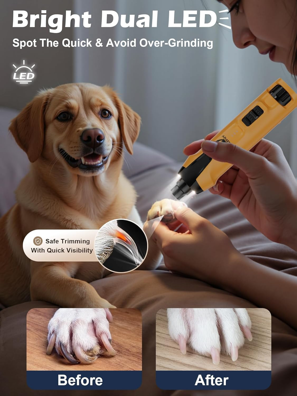casfuy-6-speed-dog-nail-grinder-50-boost-power-dog-nail-trimmers-quiet-with-dust-cap-2-led-lights-2000mah-battery-4-8v-motor-electric-pet-toenail-file-tool-for-large-medium-small-dogs-cats