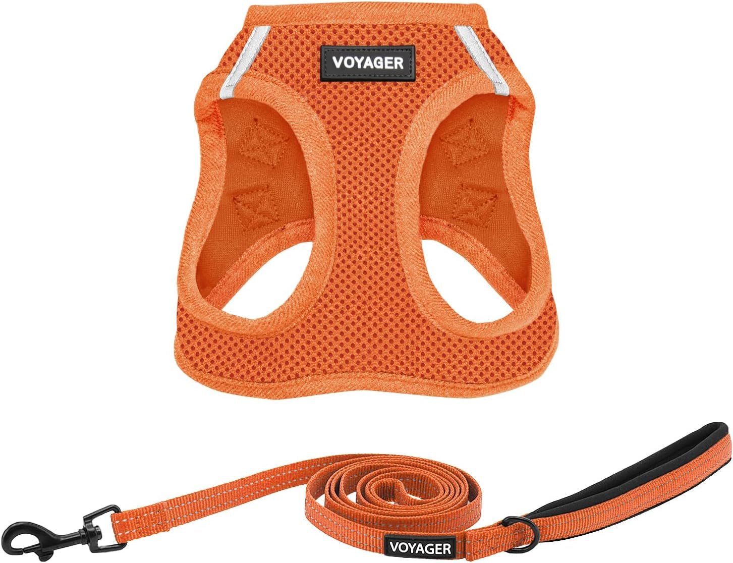 best-pet-supplies-voyager-step-in-air-all-weather-mesh-harness-and-reflective-dog-5ft-leash-combo-with-neoprene-handle-for-small-medium-and-large-breed-puppies-baby-blue-small