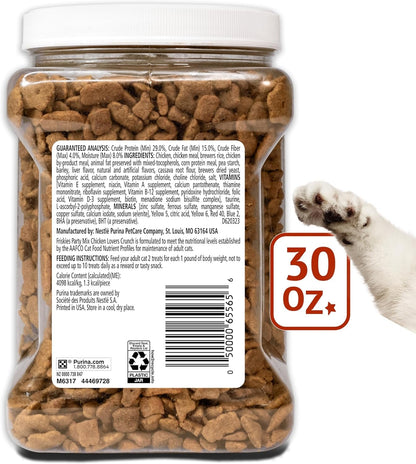 Purina Friskies Party Mix Gravy-Licious Crunch Chicken and Gravy Flavors Cat Treats - 30 Oz Canister11