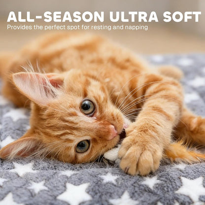 Mora Pets Cat Bed Dog Crate Pad Ultra Soft Pet Bed with Cute Star Print Washable Crate Mat for Small Dogs and Indoor Cats Reversible Fleece Dog Kennel Pad Cat Carrier Mat 14 X 17.5 Inch Grey2