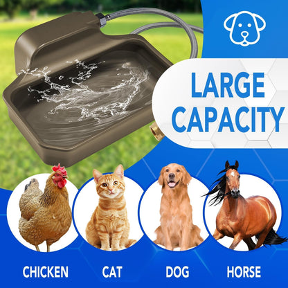 PETTEN Auto Fill Dog Water Bowl, Outdoor 1Gal/3.75L Automatic Dispenser | Auto-Refill Float Valve,No Electricity.3.75L for Dogs/Cats&Livestock.3/4"Ght Hose Connection.Food-Grade Hdpe,Durable4