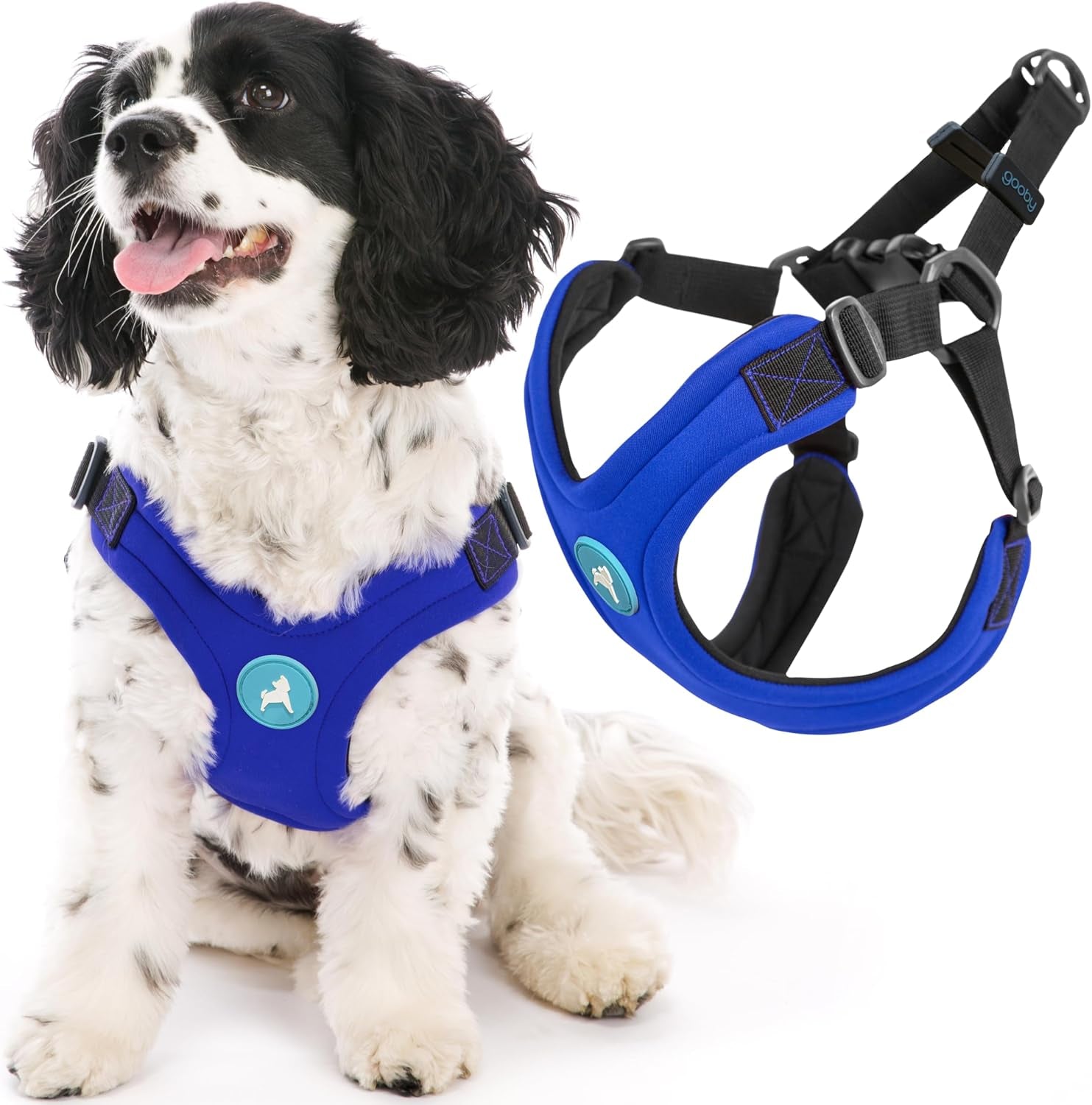 gooby-escape-free-sport-harness-red-medium-no-choke-step-in-patented-neoprene-small-dog-harness-with-four-point-adjustment-perfect-on-the-go-dog-harness-for-medium-dogs-no-pull-and-small-dogs