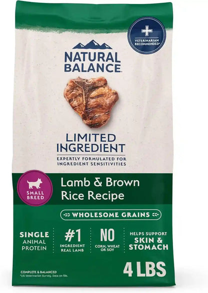 Natural Balance Limited Ingredient Small Breed Dry Dog Food - Complete Nutrition for Small Breeds - Wholesome Grains Brown Rice Recipe - Limited Ingredient Formula - 12 Lb - Lamb & Brown Rice11