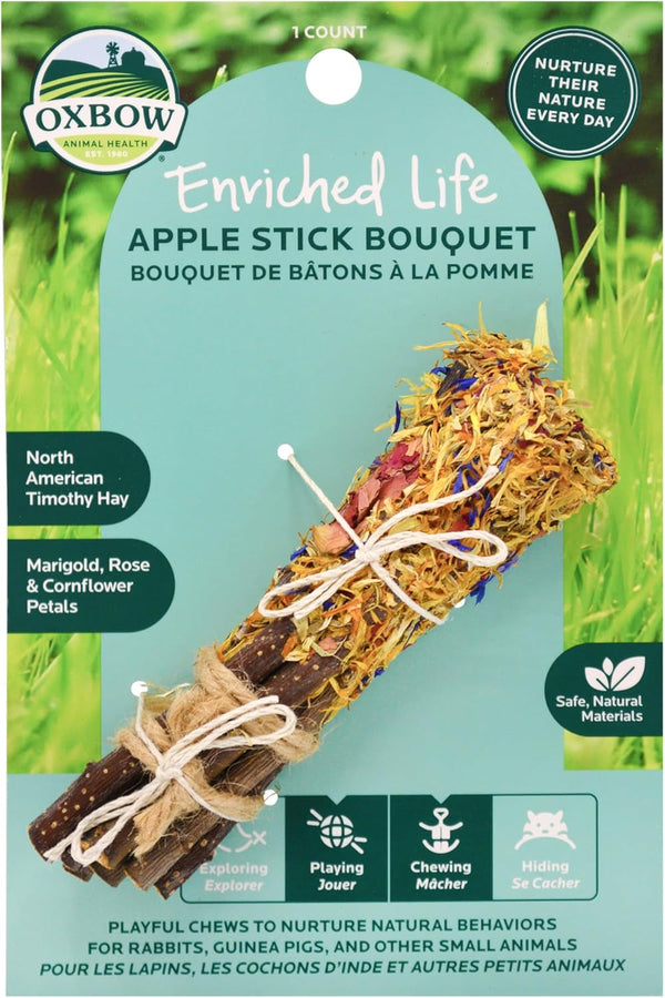 Oxbow Apple Stick Bouquet, Rabbit & Guinea Pig Toys, Bunny Enrichment Toys | Rabbit Chew Toys, Guinea Pig Enrichment, Guinea Pig Chew Toys, Rabbit Enrichment, Natural Materials, Small Pet Accessories1