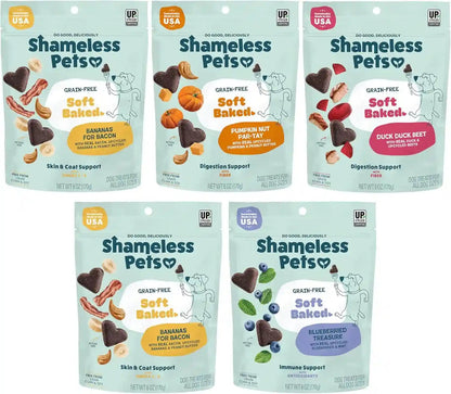 Shameless Pets Soft-Baked Dog Treats, Bananas for Bacon | Healthy Treats for Small, Medium & Large Dogs | Skin & Coat Support with Omega-3 & Omega-6 | Grain-Free, Made in USA | 6 Oz16