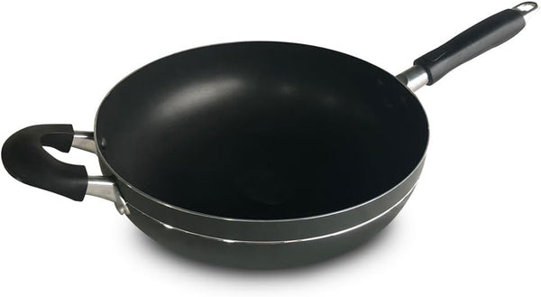 Wok, Stir-Fry Pan, 12-Inch Aluminum Non-Stick Wok, Stay Cool Double Handle Pan, Dishwasher Safe, Oven Safe Pan.1