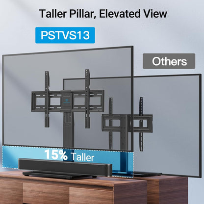 Universal TV Stand Legs for 37-78 Inch Tvs to 99Lbs with Mount | -/+30° Swivel, 9 Height Adjustable, Tempered Glass Base, Max VESA 600X400Mm, Livingroom & Bedroom, PSTVS139