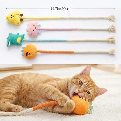 Shudyear 4 Pack Cat Chew Rope Toys, Cotton Cat Rope Toy for Biting and Kicking, Durable Interactive Cat Toy for Indoor Cats Kittens & Adult Cats5