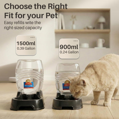 Flexzion Automatic Gravity Pet Waterer for Cat & Dog - Non-Skid & Easy-Clean Auto Replenish Water Dispenser Drinking Bowl (1/4 Gallon/ 900Ml), Black6