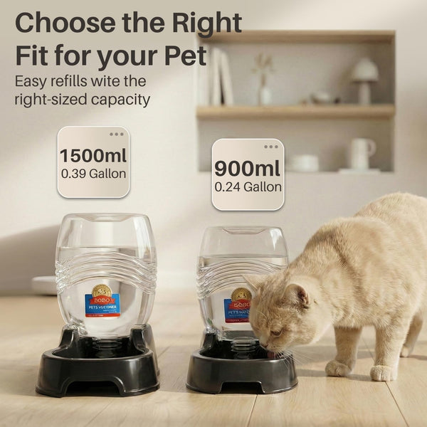 Flexzion Automatic Gravity Pet Waterer for Cat & Dog - Non-Skid & Easy-Clean Auto Replenish Water Dispenser Drinking Bowl (1/4 Gallon/ 900Ml), Black6