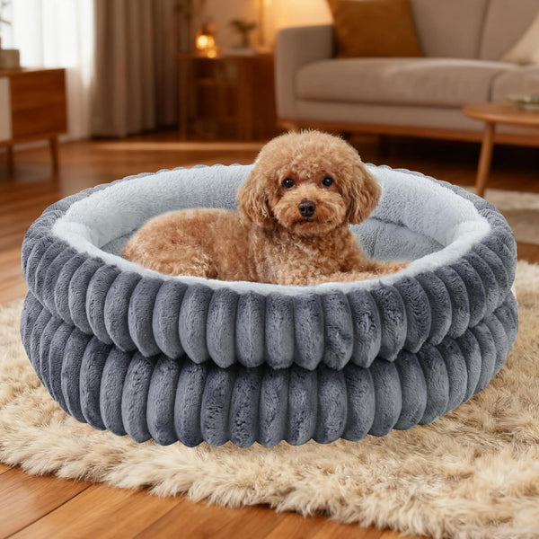 Cat Beds for Indoor Cats,Washable round Donut Dog Bed(Grey,S) | Cute Fluffy Puppy Dogs Beds for Small Dogs Cat Bed with Anti-Slip Bottom,Round Dog Cat Beds for Indoor Cats10