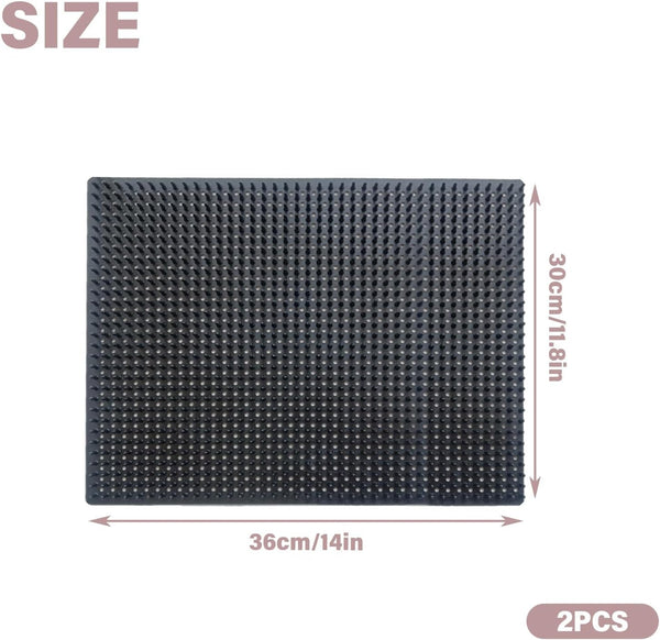 2 PCS Dog Scratching Post Pad, 14.2 X 11.8 Inch / 36 X 30 Cm PVC Dog Back Scratcher, Soft Touch Itch Relief Pad, Massage Bed Massage Brush for Wooden Stake Wall Sofa Ground3