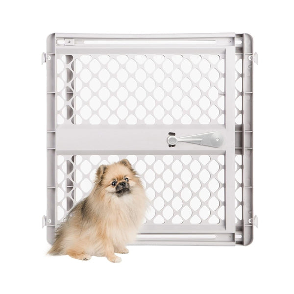 MYPET Universal Pet Gate: 26” - 42” Wide Dog Gate for Doorways with Pressure Fit or Swinging Door Hardware Mounting Types Included: 26" Tall; Gray1