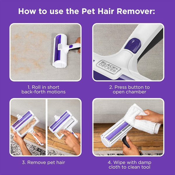 BLACK+DECKER Pet Hair Remover, Roller, Remove Dog Hair and Cat Hair Easily (HMSCT0001)7
