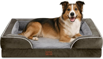 Comfort Expression Orthopedic Dog Bed for Extra Large Dogs with Bolster | Waterproof Dog Couch Bed with Washable Cover & Non-Slip Bottom, Supportive Egg Crate Foam XL Pet Bed, 42X30 Inch77