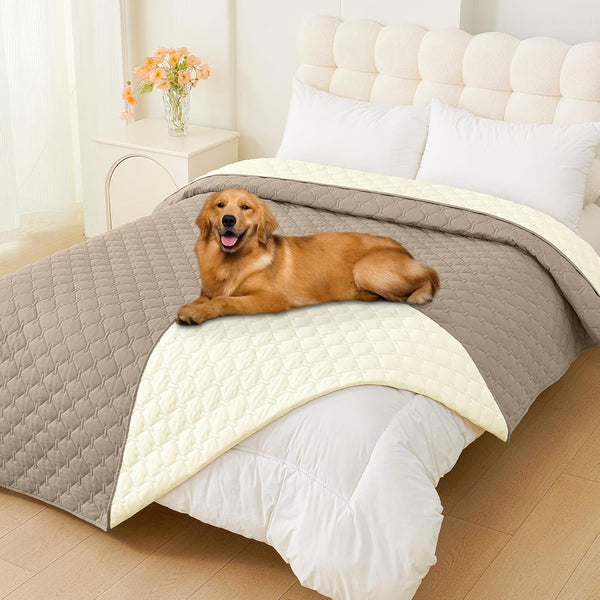 Smiry Waterproof Dog Bed Cover, Reversible Pet Blanket for Sofa Couch | Soft Washable Dog Blanket, Leakproof Couch Cover for Dogs Cats & Furniture Protection, 52X82, Grey/Dark Grey17